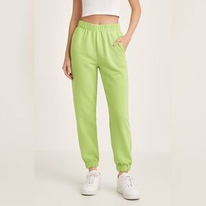 Brandy Melville Green Terry Sweatpants Joggers One Size